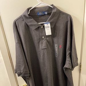 Ralph Lauren Polo Collared Shirt/Gray w Red Pony
